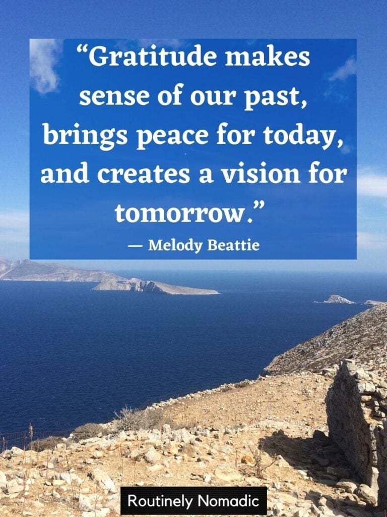 Ocean and islands with grateful for today quotes by Beattie