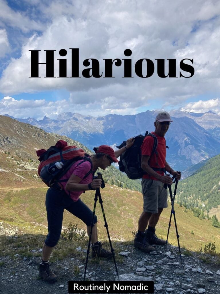 Hikers with funny good one word captions