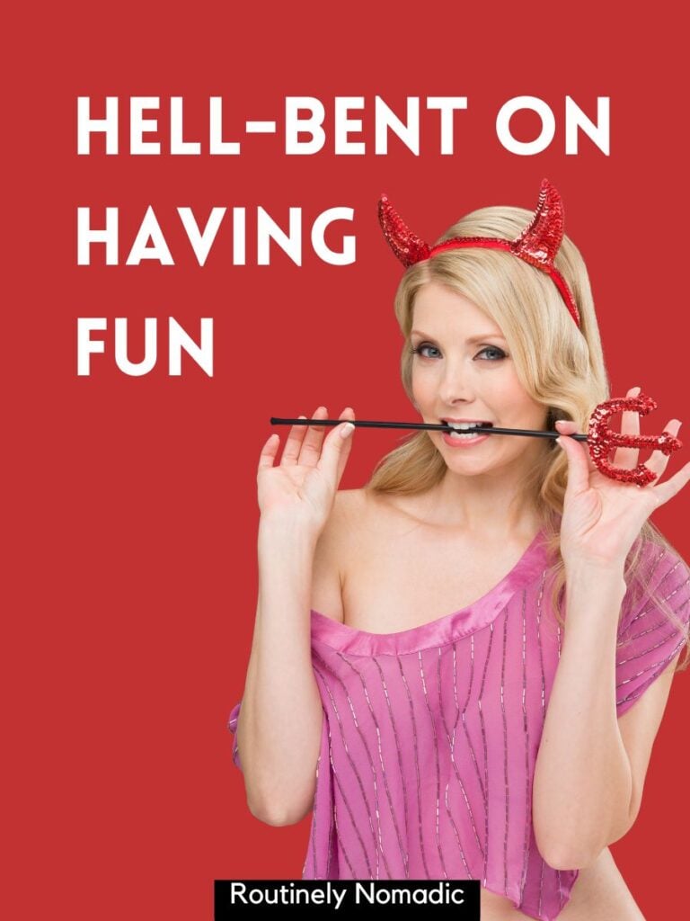 Person with devil Instagram captions