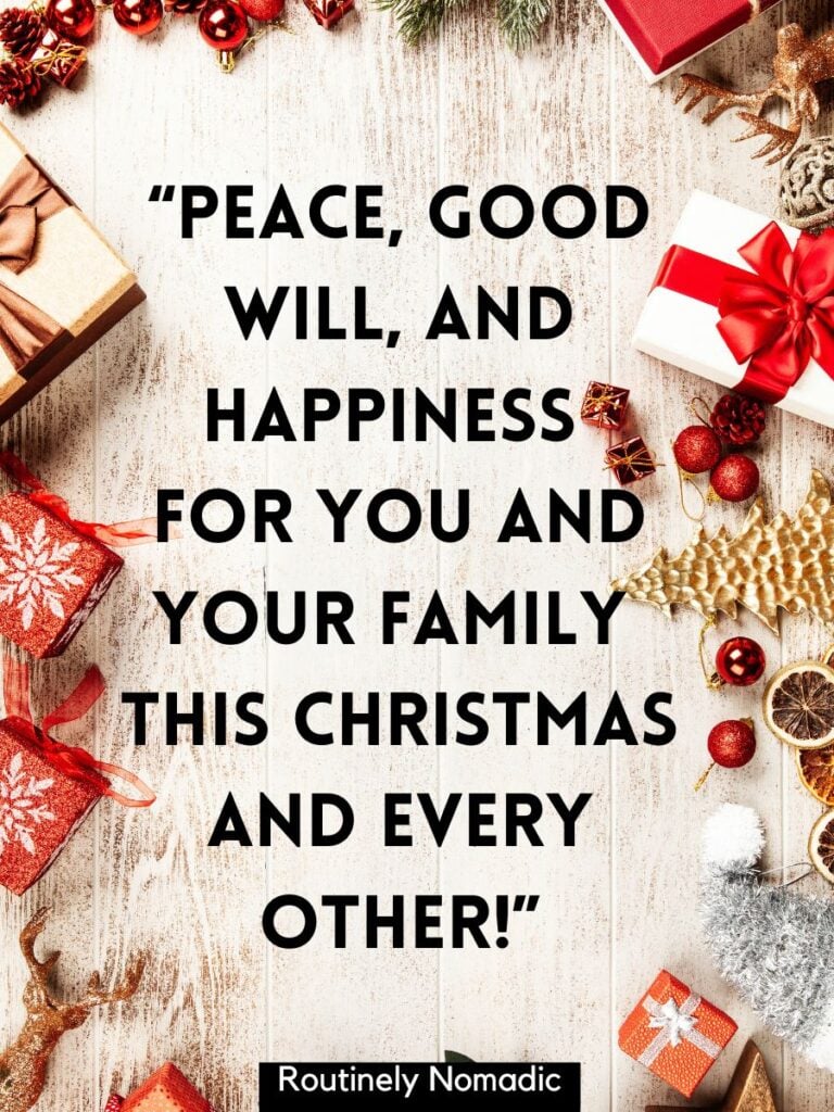 Decorations with merry Christmas wishes to you and your family