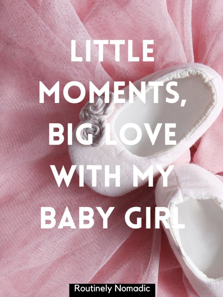 Shoes with cute baby girl captions