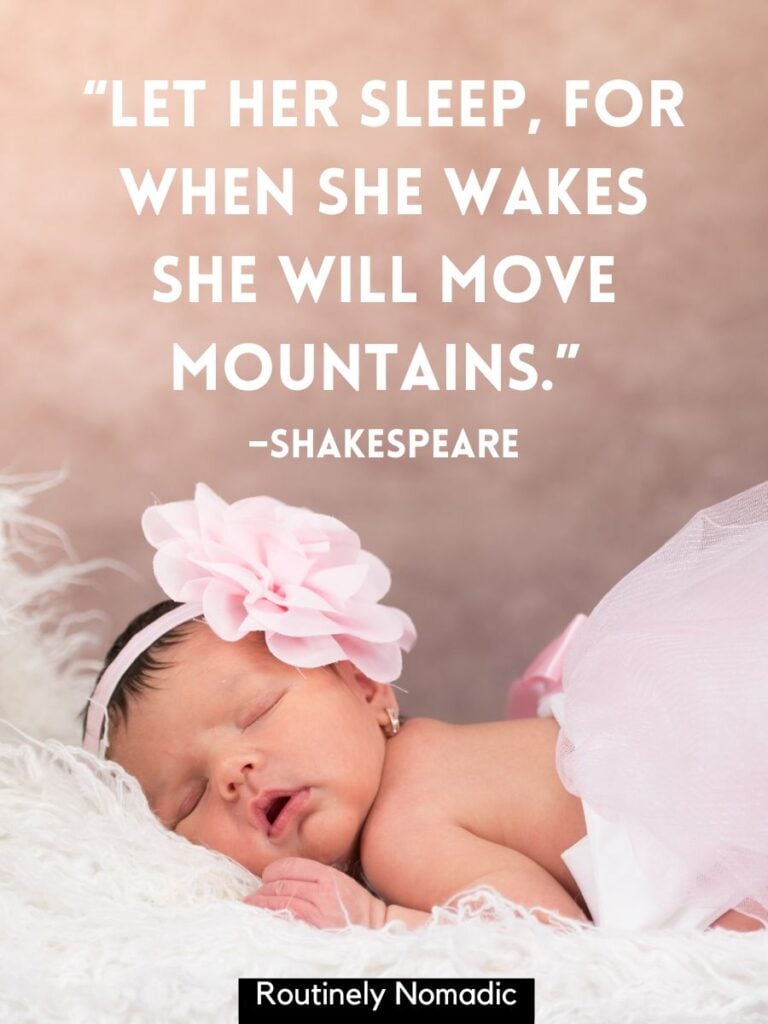 Baby with funny baby girl Instagram quotes by Shakespeare