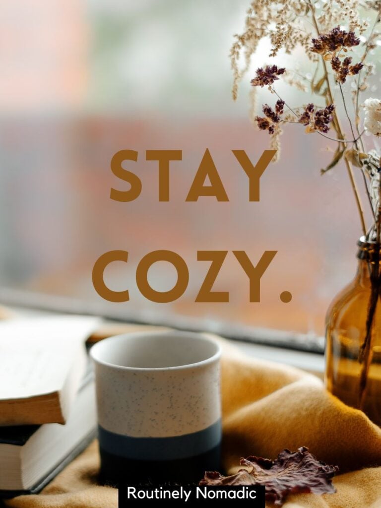 Tea and books with funny short aesthetic captions for Instagram