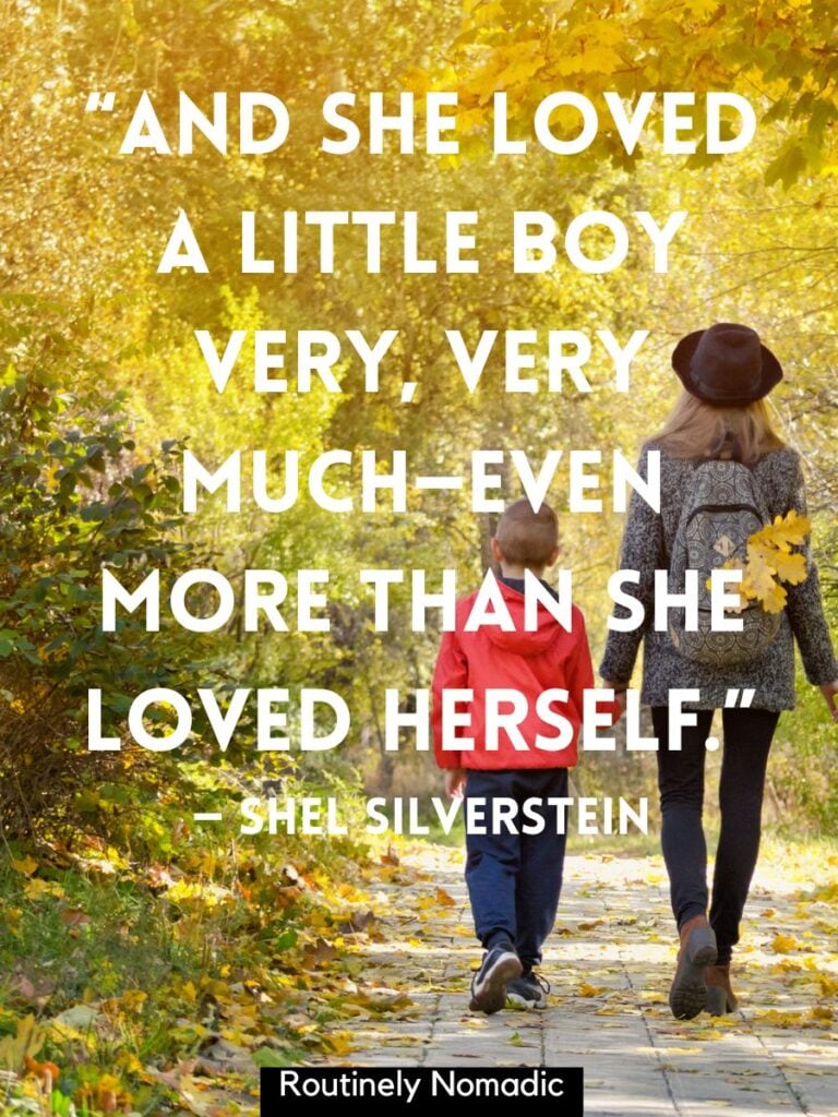 Family with cute mom and son Instagram quotes by Silverstein