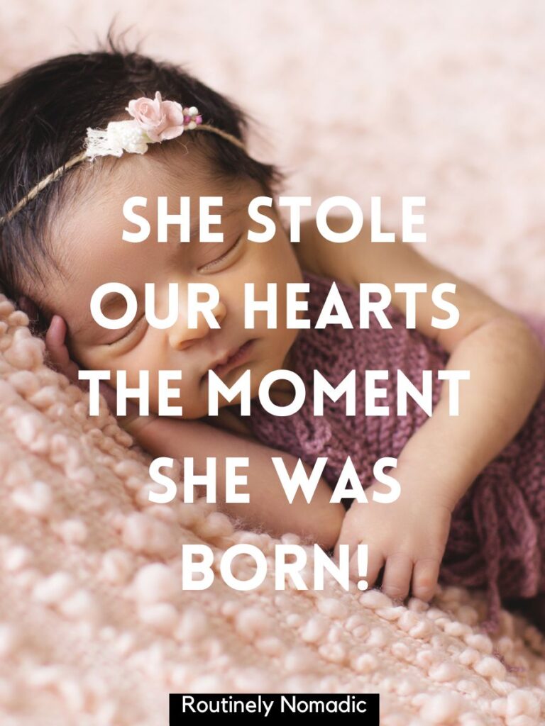 Baby with sweet baby girl Instagram captions