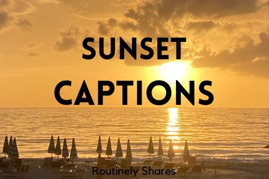 Ocean with Instagram captions sunset