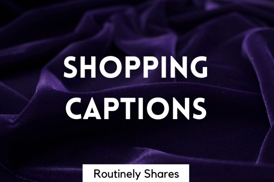 Fabric with words shopping captions