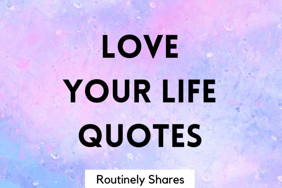The words love your life quotes