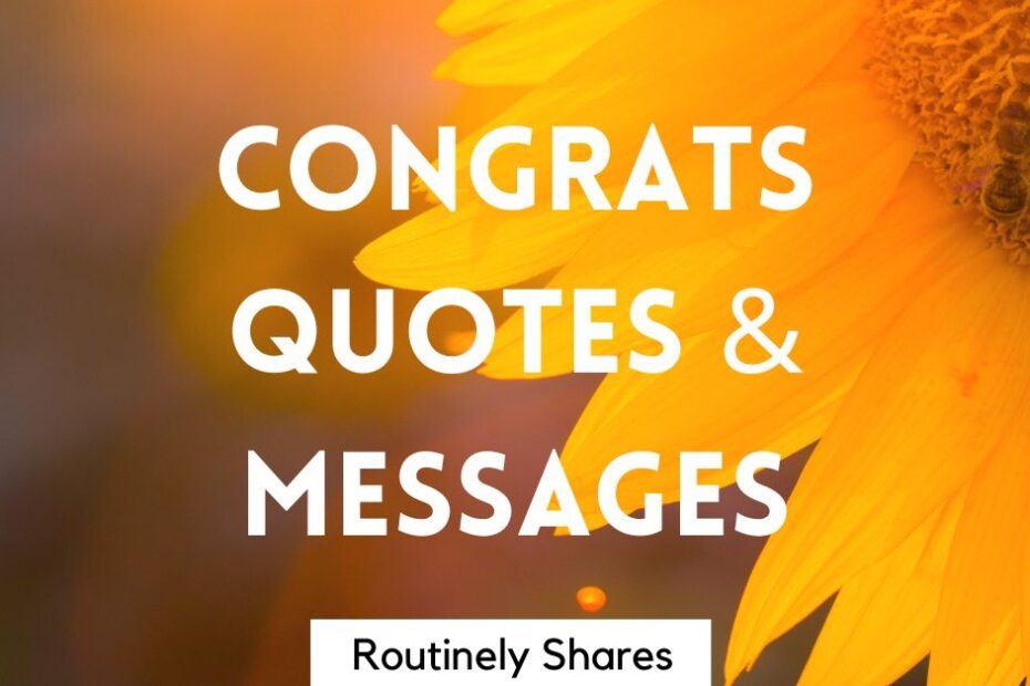 Sunflower with congratulation quotes and messages