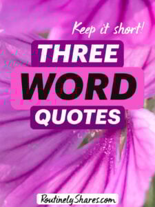 The words keep it short three word quotes