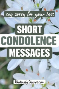 The words short condolence messages