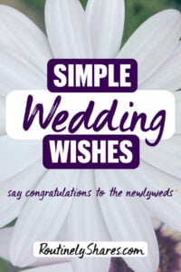 The words simple wedding wishes
