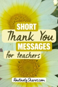 The words short thank you messages for teachers