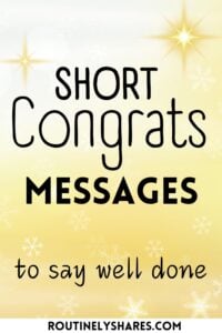 Short congrats messages