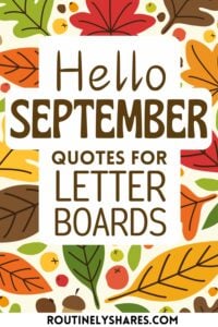 hello September letter board quotes