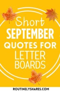 Short September quotes for letter boards