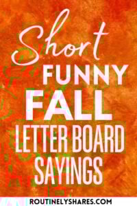 Short funny fall letter board sayings