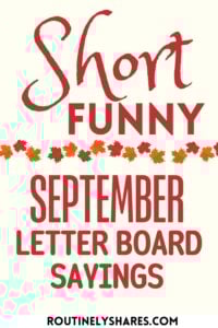 Short funny September letter board sayings
