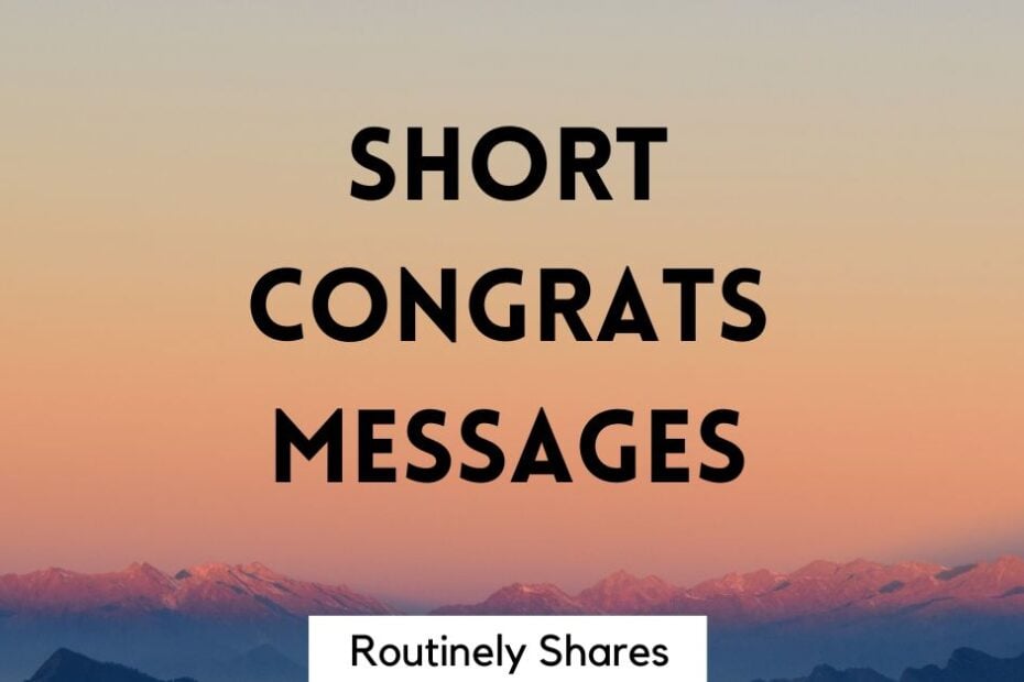Short congratulations messages
