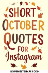 Short October Quotes for Instagram