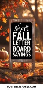 Short fall letter board sayings