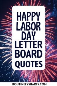Happy Labor day letter board quotes