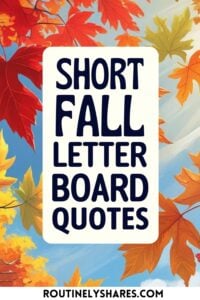 Short fall letter board quotes
