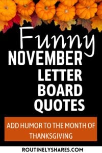 Funny November letter board quotes