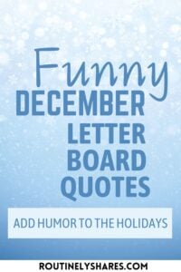 Funny December Letter Board Quotes
