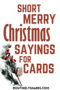Short Merry Christmas sayings for cards