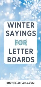 Winter letter board sayings