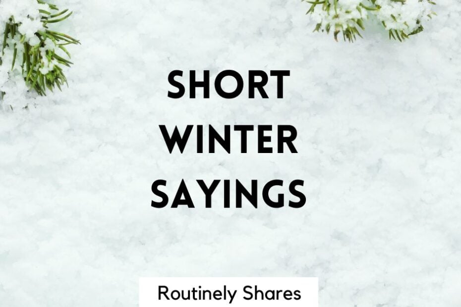 Short Winter Sayings