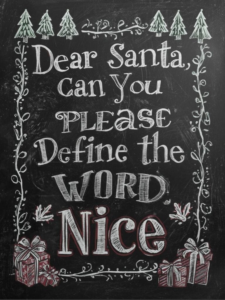 Christmas chalk board art