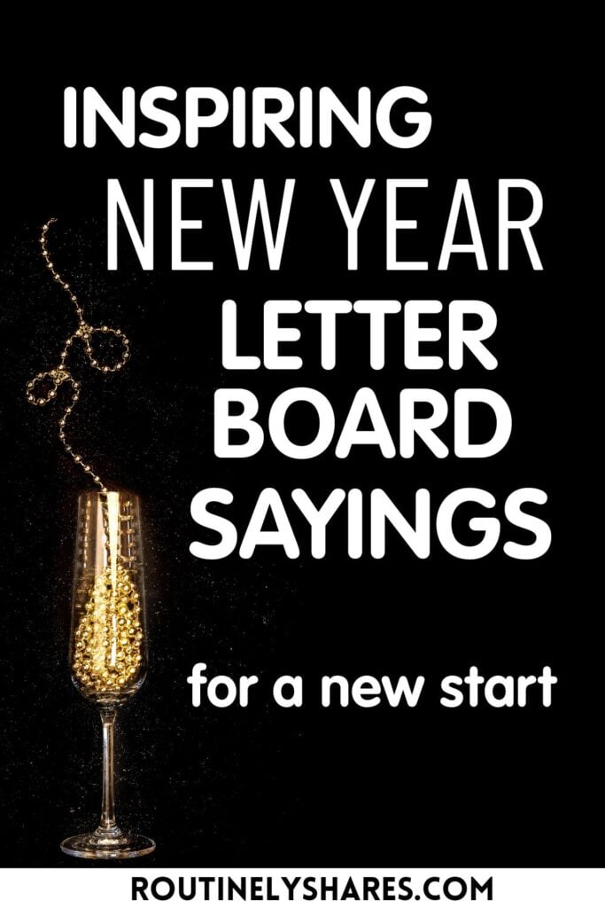 New Year Letter board quotes and sayings