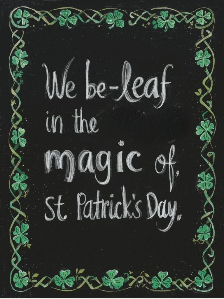 Happy St. Patrick's Day Chalk Board Art Ideas
