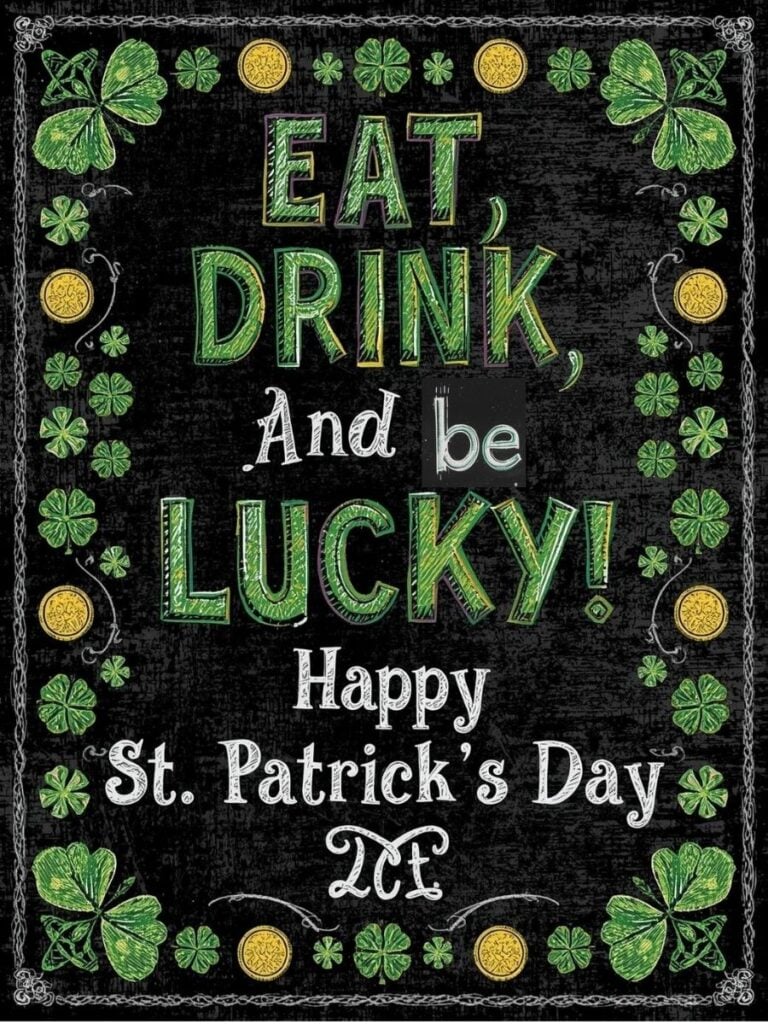 Happy St. Patrick's Day Chalk Board Art Ideas