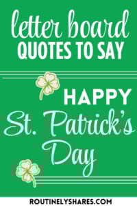 Happy St Patrick's day letter board quotes and sayings