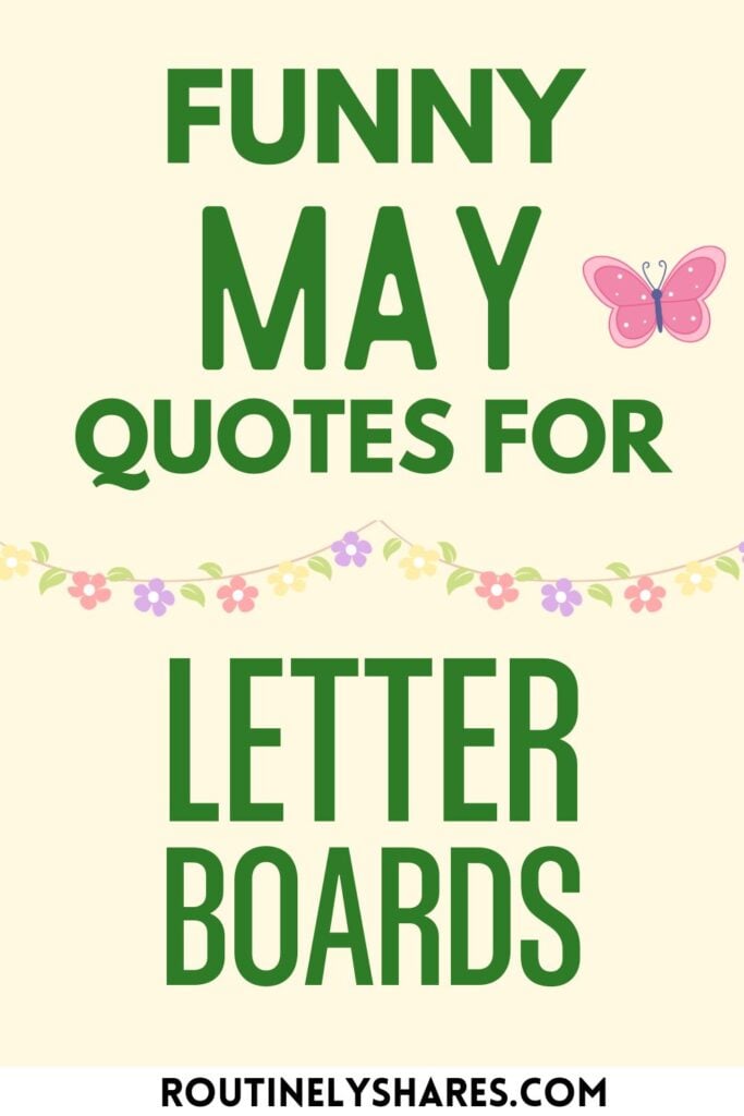 Funny May letter board quotes and sayings