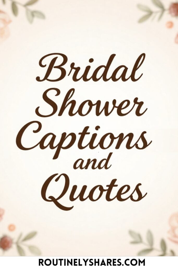 Short bridal shower captions for Instagram