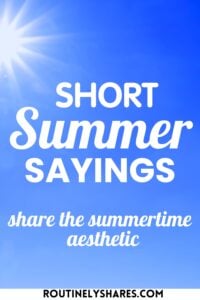 Short summer sayings