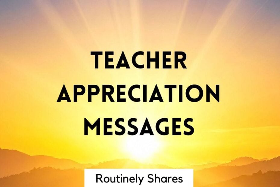 Teacher appreciation messages