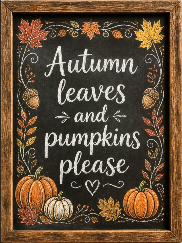 Funny and Easy Fall Chalkboard Art Ideas