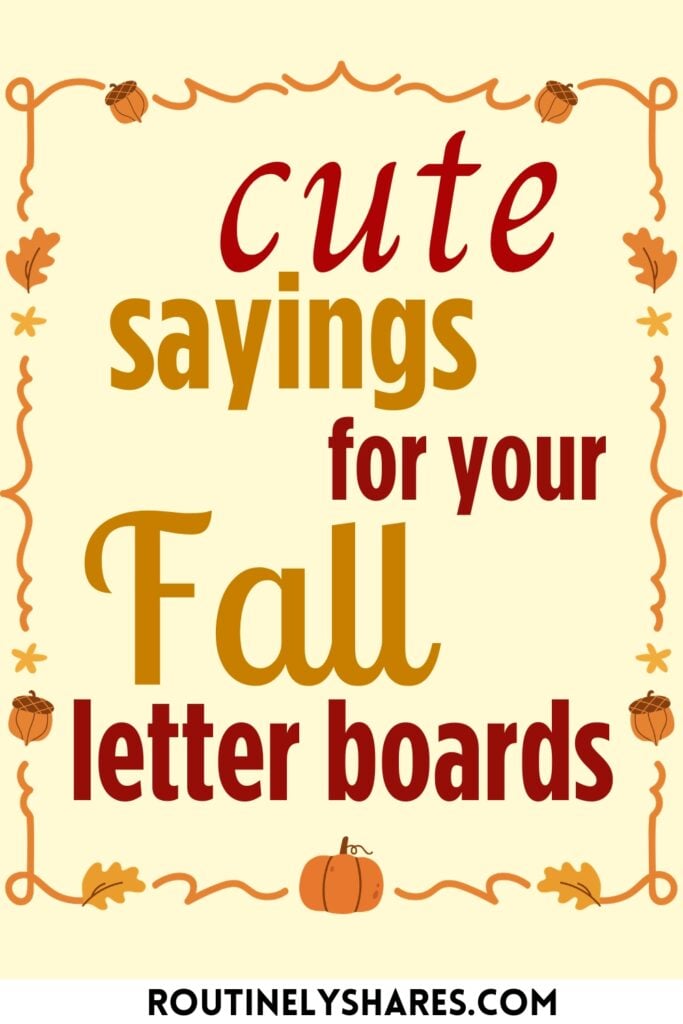Cute fall letter board quotes and sayings