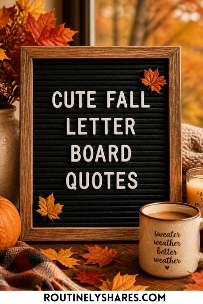 Cute fall letter board quotes and sayings