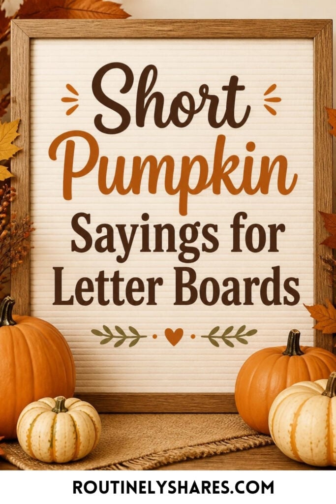 Short pumpkin letter board quotes and sayings