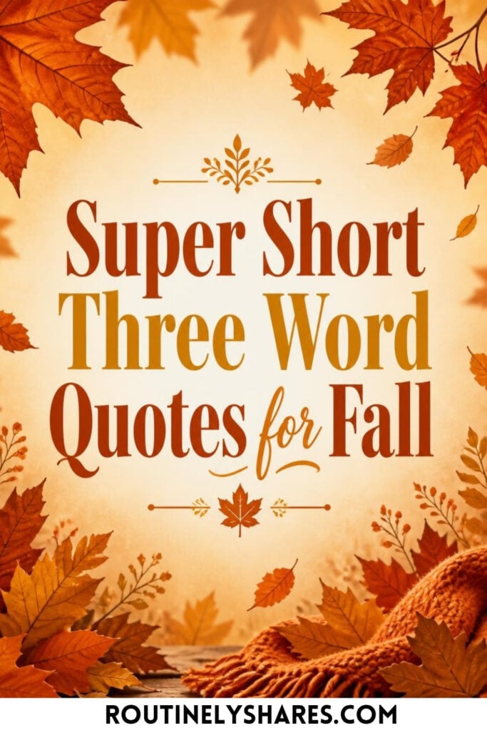 Three word fall captions and quotes