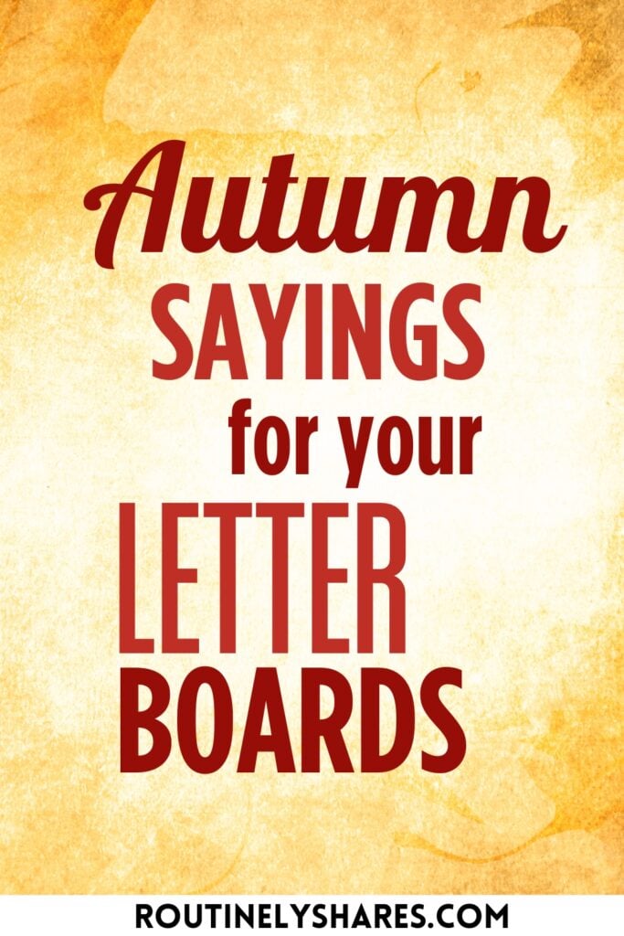 short autumn letter board quotes