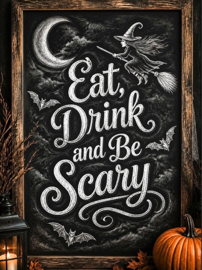 Easy Halloween chalkboard art ideas
