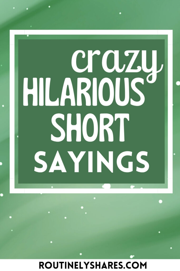 Short Hilarious Sayings