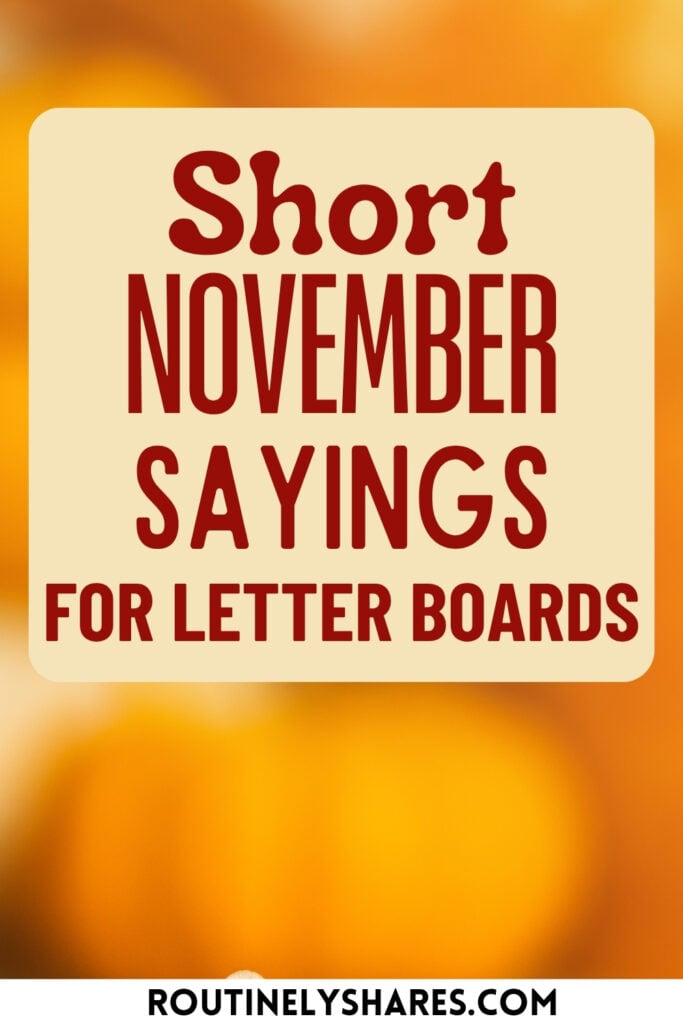short November letter board quotes and sayings